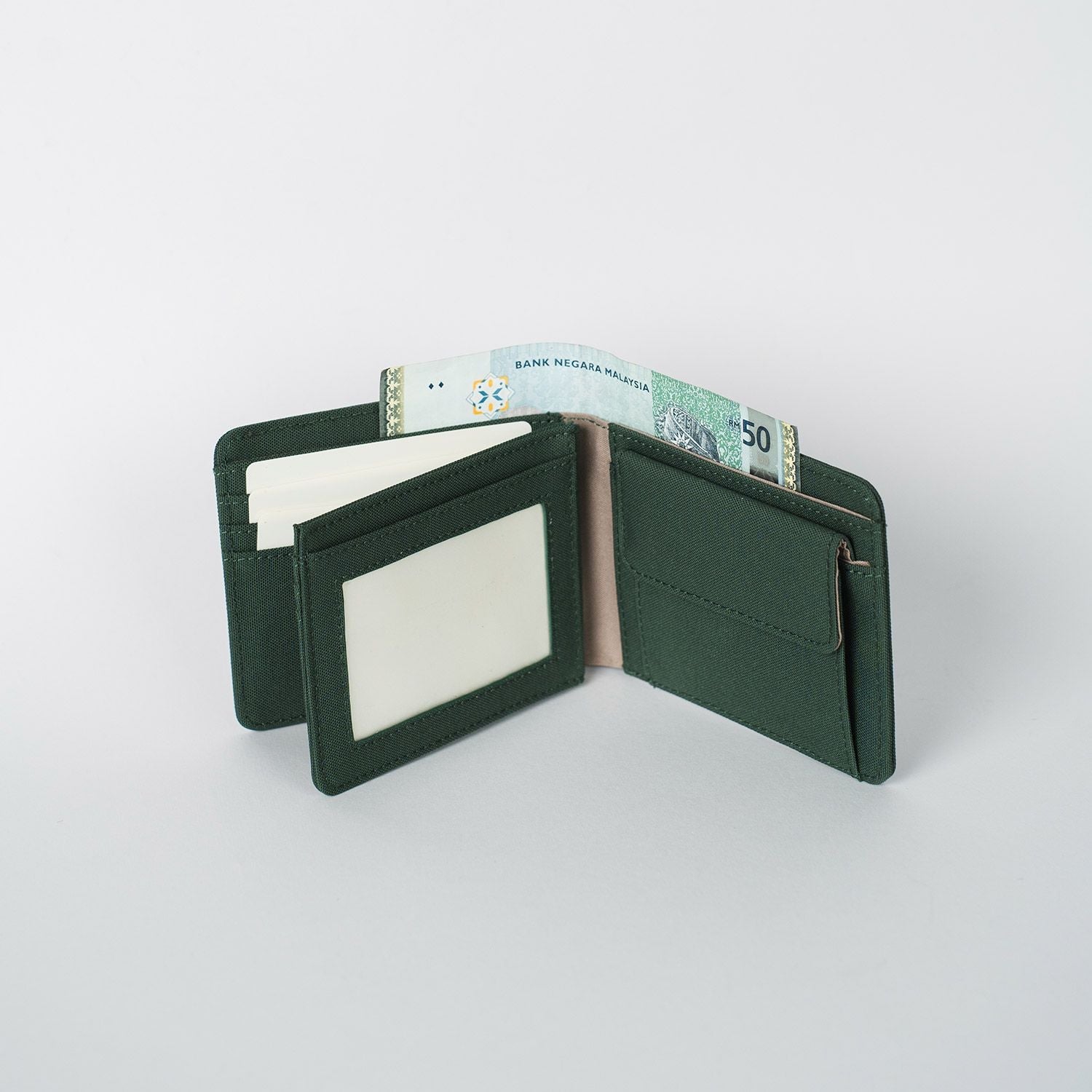 Crossing Bifold Wallet with Coin Pocket & Card Flap RFID - Green