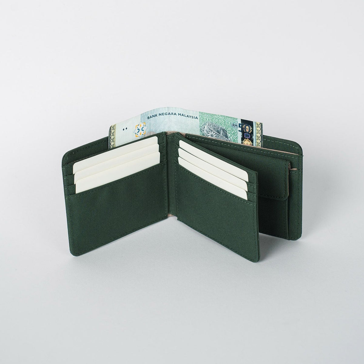 Crossing Bifold Wallet with Coin Pocket & Card Flap RFID - Green