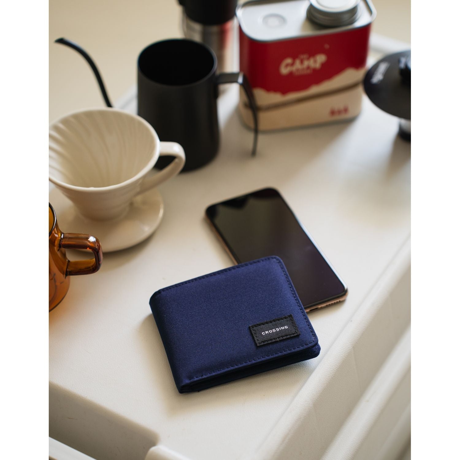 Crossing Bifold Wallet with Coin Pocket & Card Flap RFID - Navy