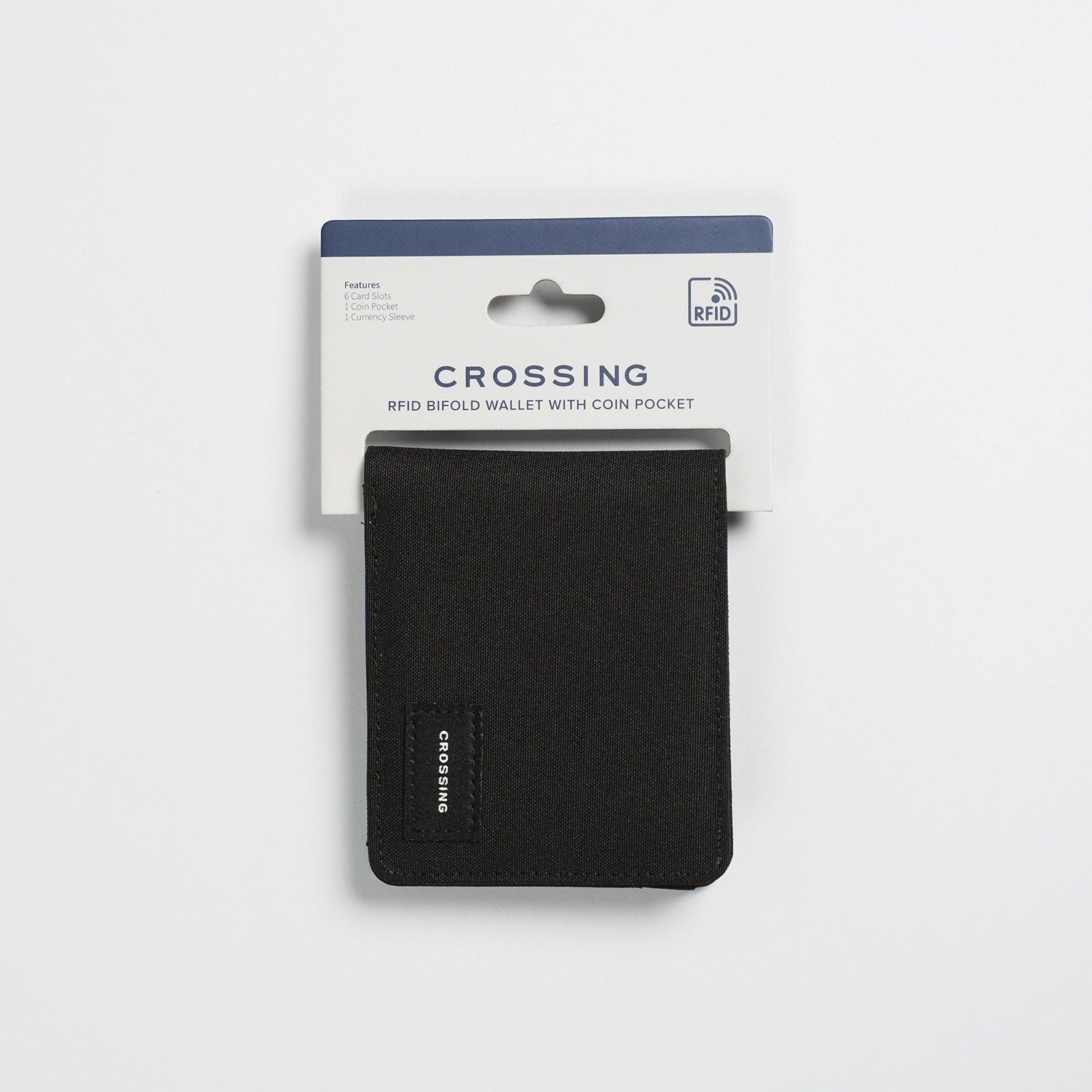 Crossing Bifold Wallet with Coin Pocket RFID - Black