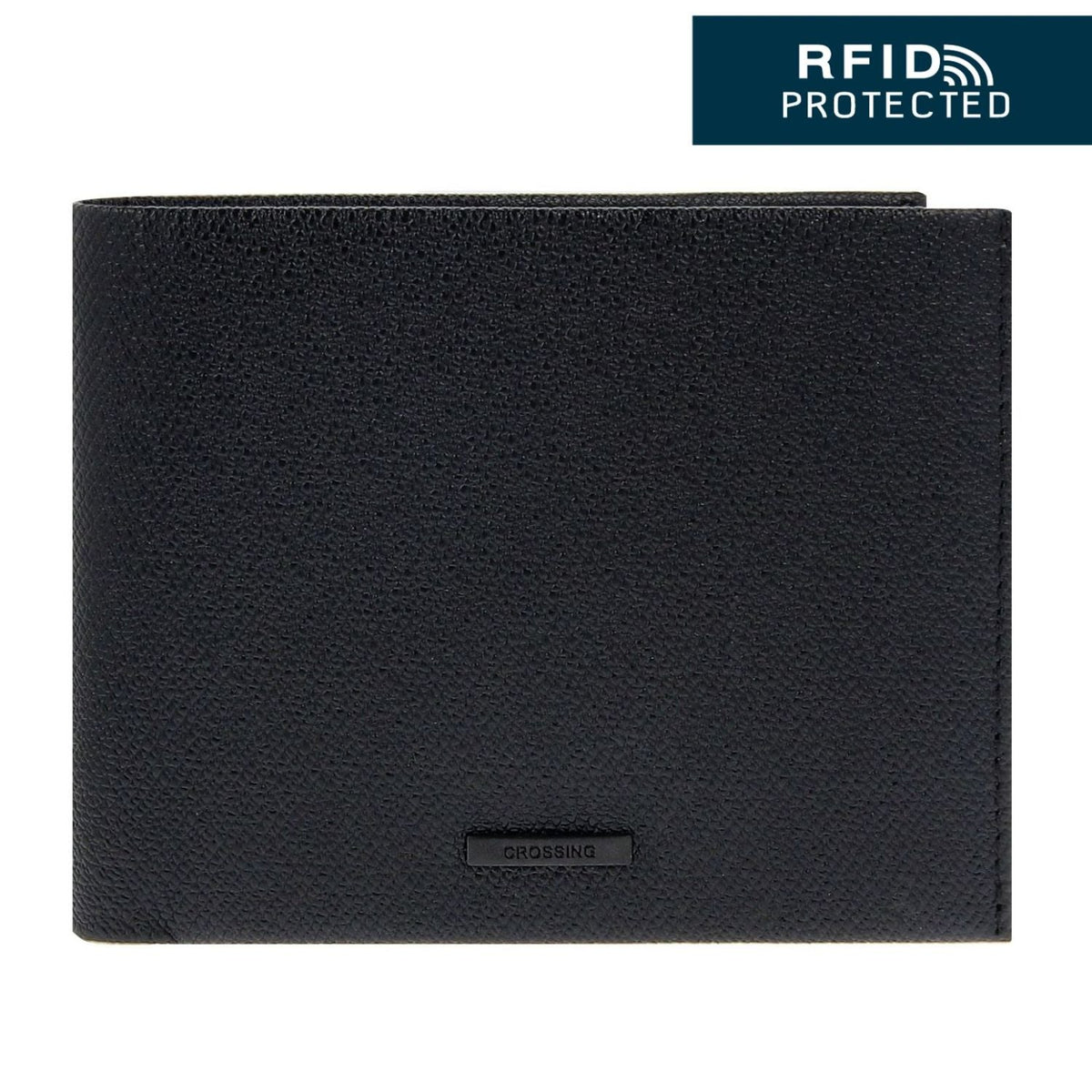 Crossing Elite Bi-fold Leather Wallet With Coin Pouch RFID - Black