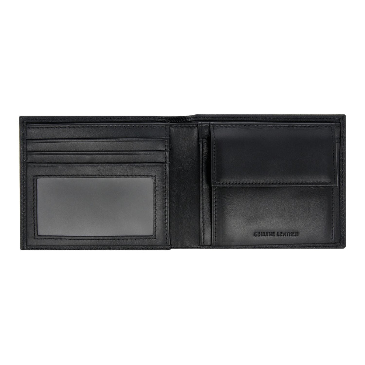 Crossing Elite Bi-fold Leather Wallet With Window And Coin Pocket RFID - Black