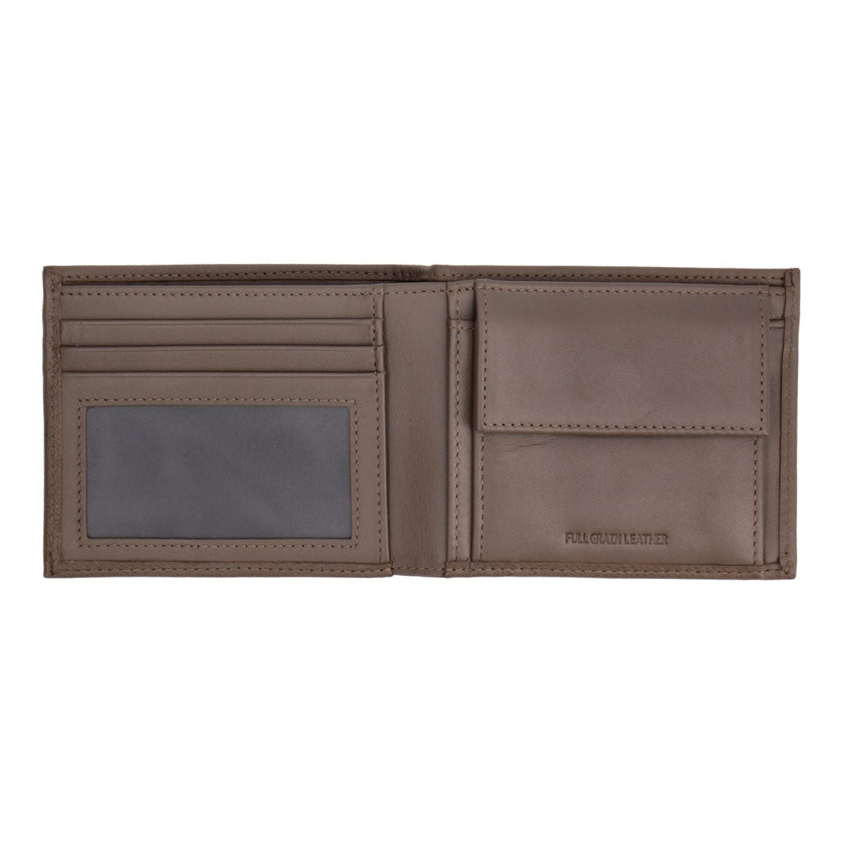 Crossing Elite Bi-fold Leather Wallet With Window And Coin Pocket RFID - Dark Khaki