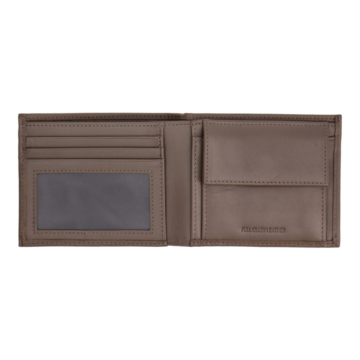 Crossing Elite Bi-fold Leather Wallet With Window And Coin Pocket RFID - Dark Khaki
