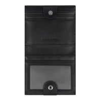 Crossing Elite Leather Card Case With Button Closure RFID - Black