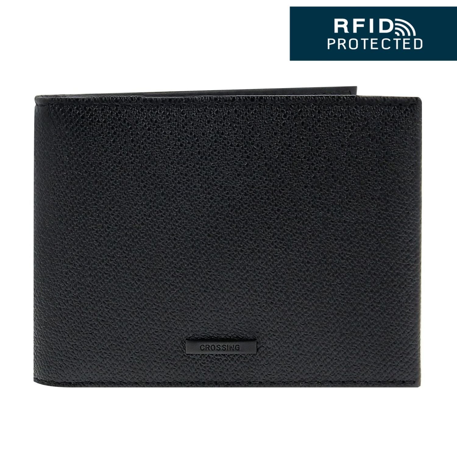 Crossing Elite Leather Money Clip Leather Wallet RFID - Black