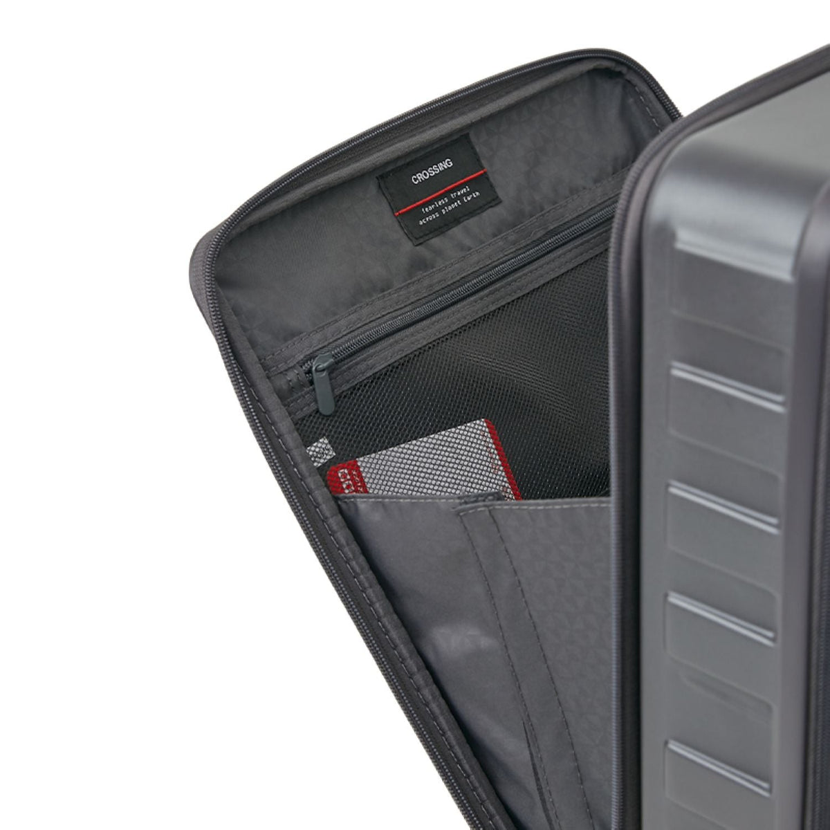 Crossing Groov Pc Trunk 20" Carry On Luggage With Front Access Opening - Dark Grey