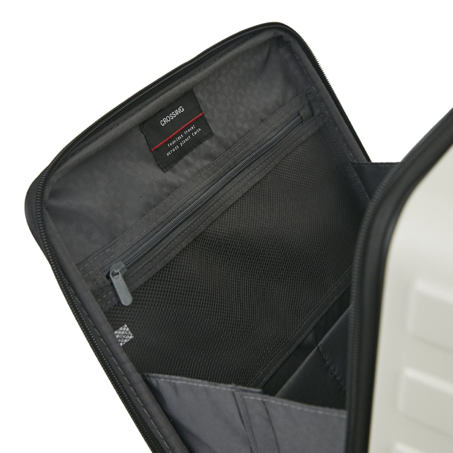 Crossing Groov Pc Trunk 20" Carry On Luggage With Front Access Opening - White