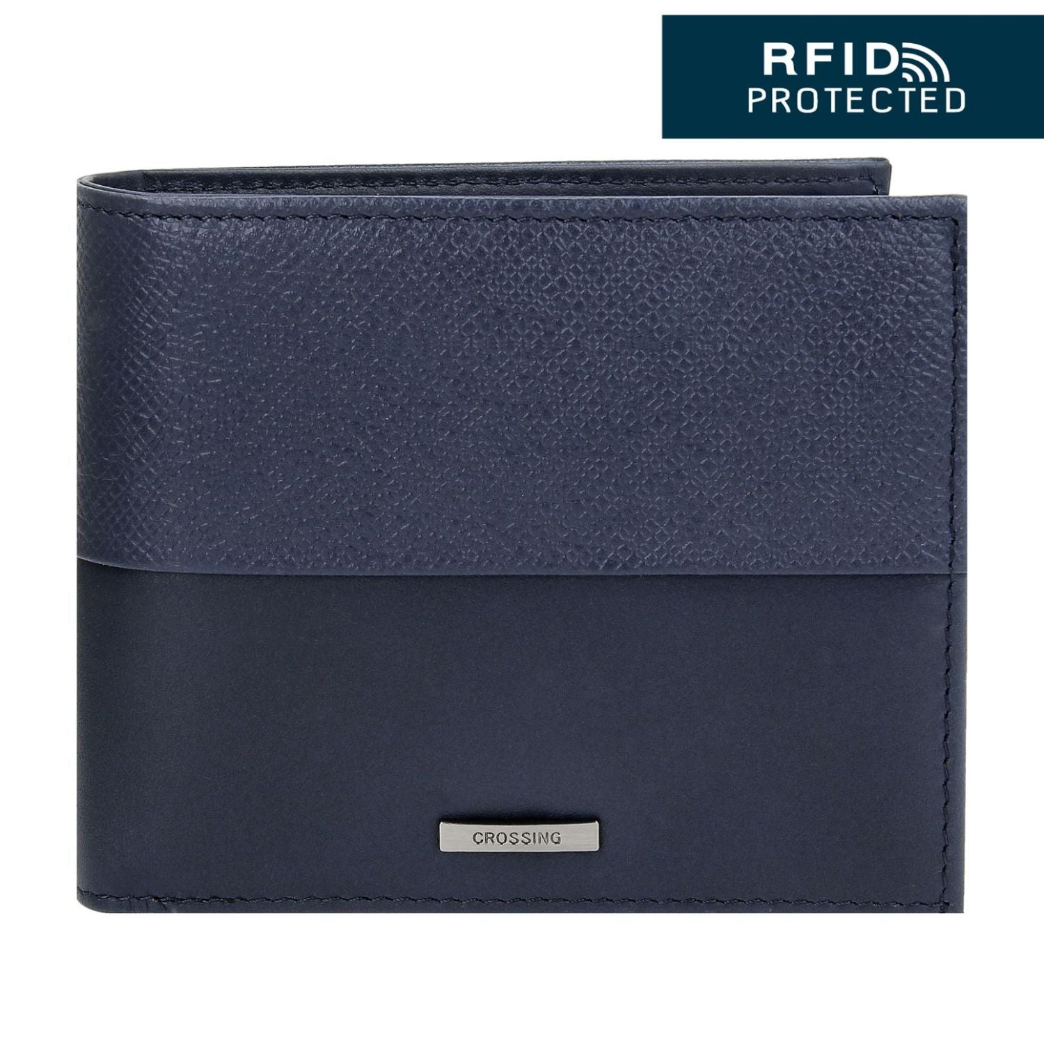 Crossing Infinite Bi-Fold Leather Wallet [12 Card Slots] RFID - Blue