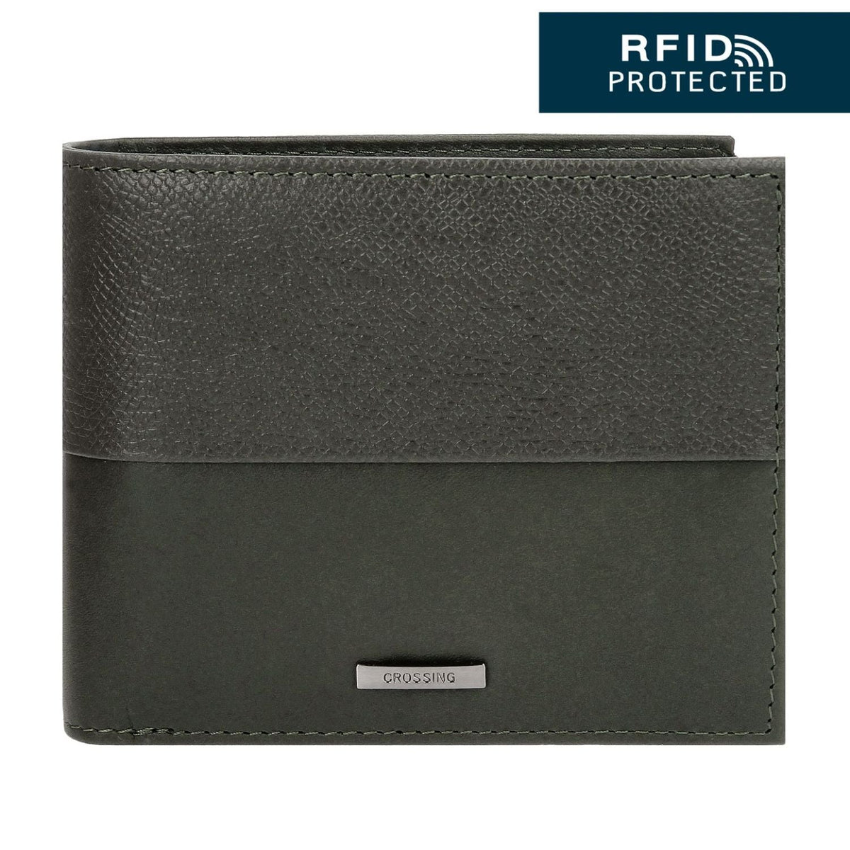 Crossing Infinite Bi-Fold Leather Wallet [12 Card Slots] RFID - Khaki