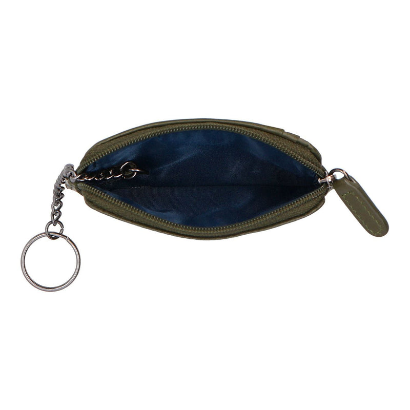 Crossing Infinite Leather Key Coin Pouch With Card Slots RFID - Khaki