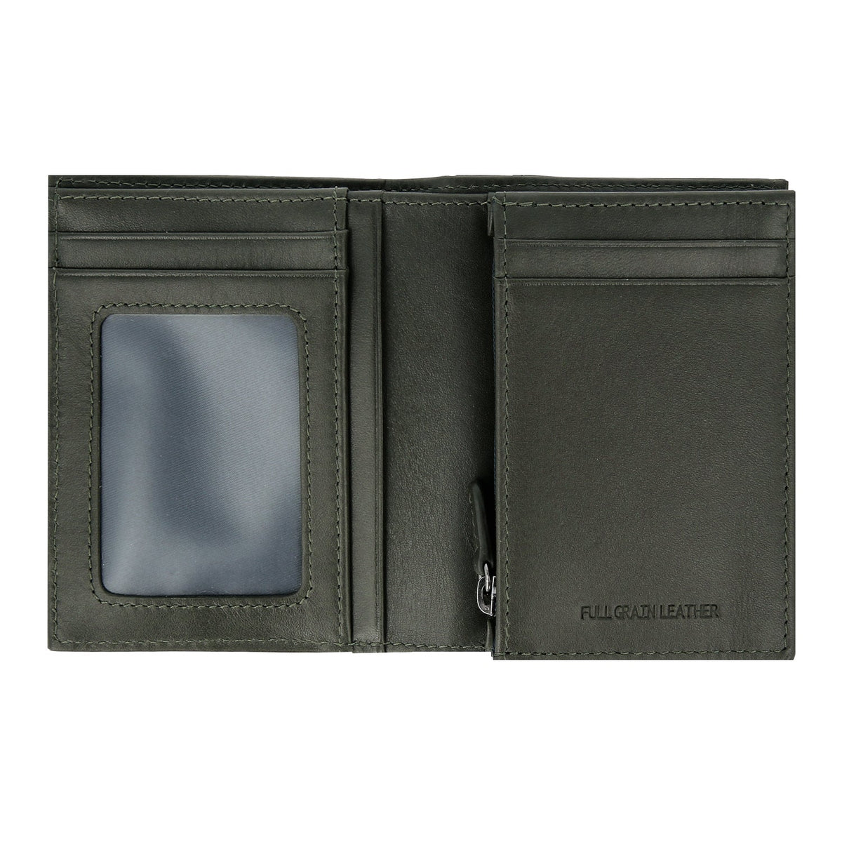 Crossing Infinite Short Leather Wallet With Coin Pouch RFID - Khaki