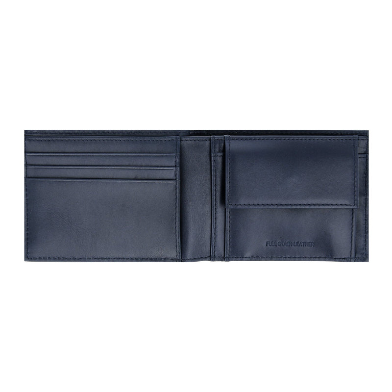 Crossing Infinite Slim Leather Wallet With Coin Pocket [5 Card Slots] RFID - Blue