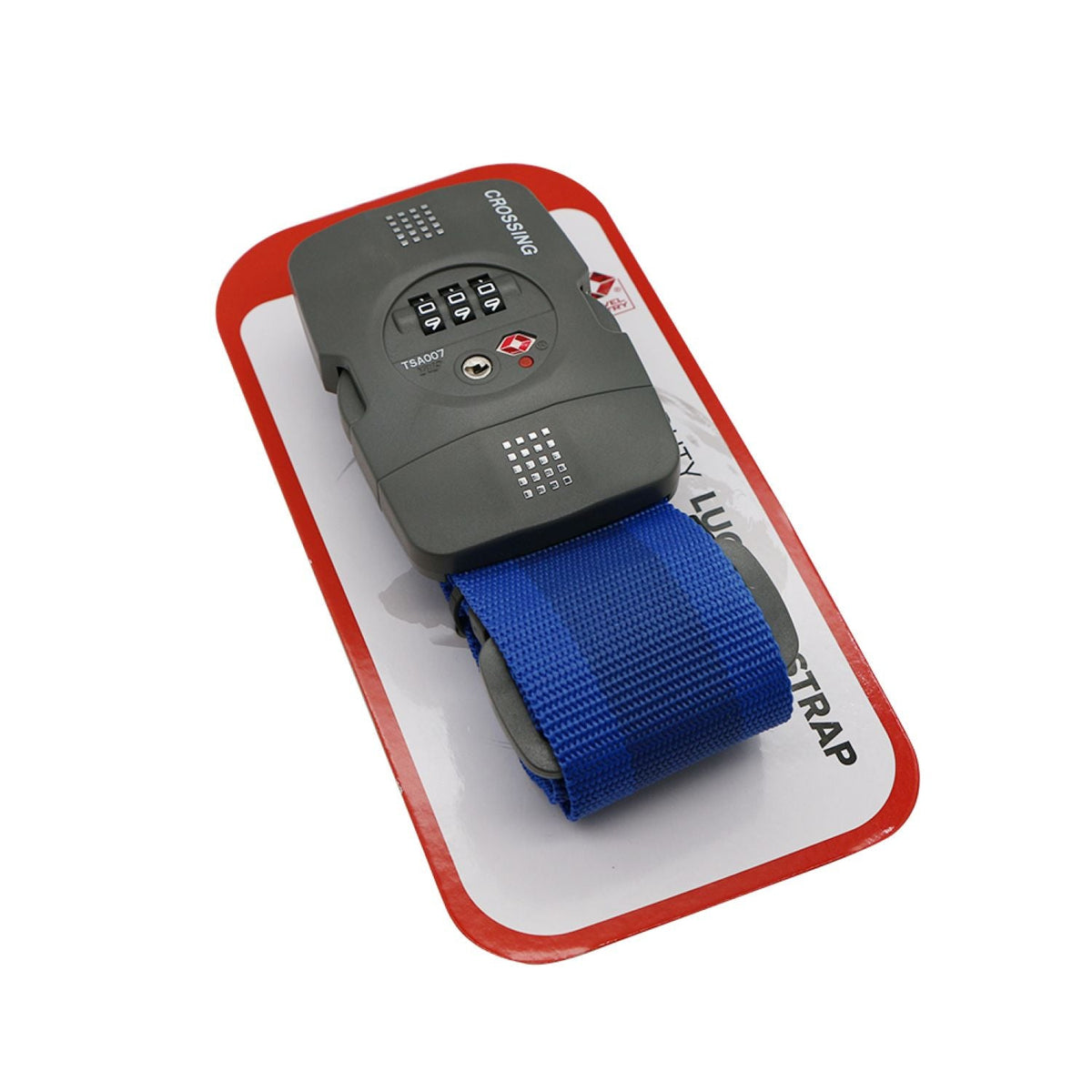 Crossing Luggage Strap With 3 Dial TSA Lock - Blue