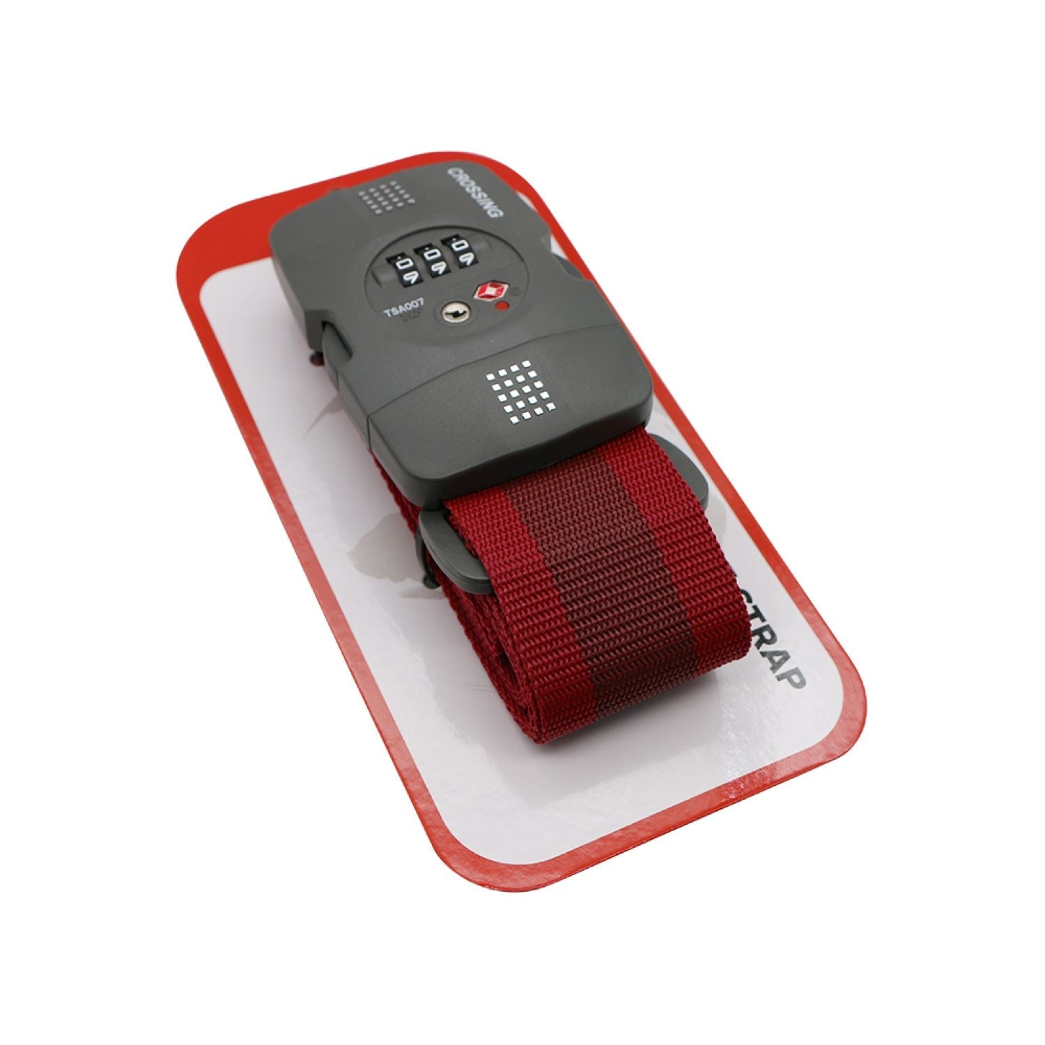 Crossing Luggage Strap With 3 Dial TSA Lock - Burgundy