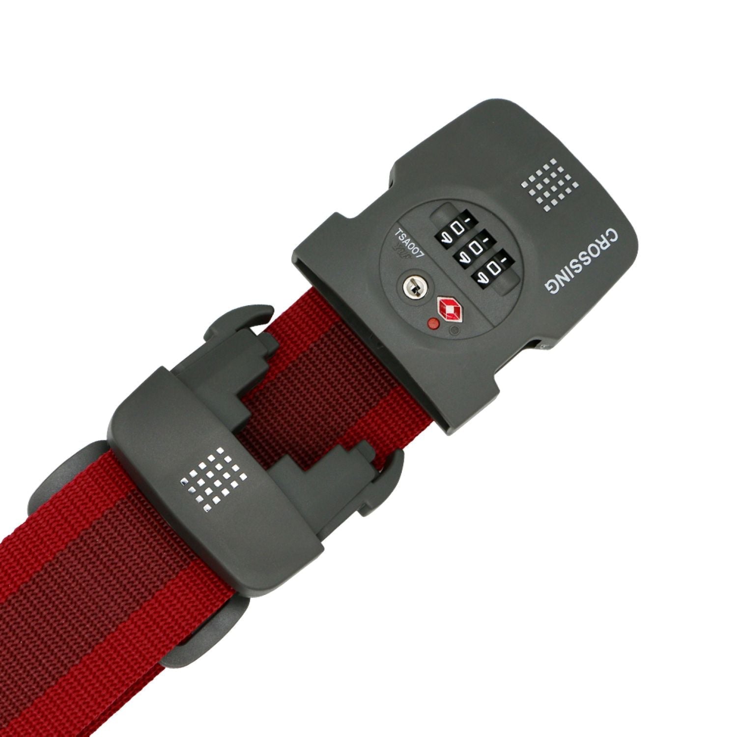 Crossing Luggage Strap With 3 Dial TSA Lock - Burgundy