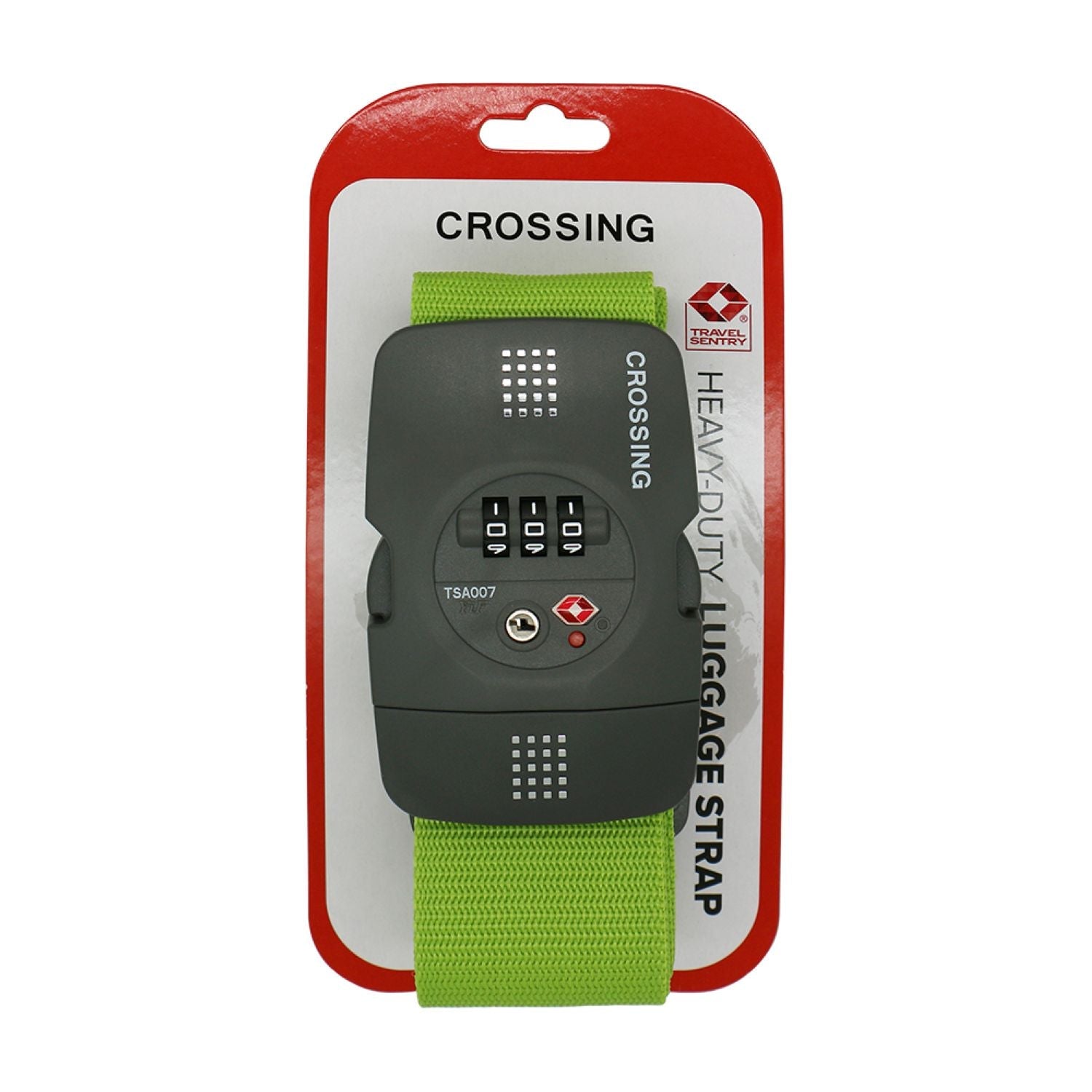 Crossing Luggage Strap With 3 Dial TSA Lock - Green