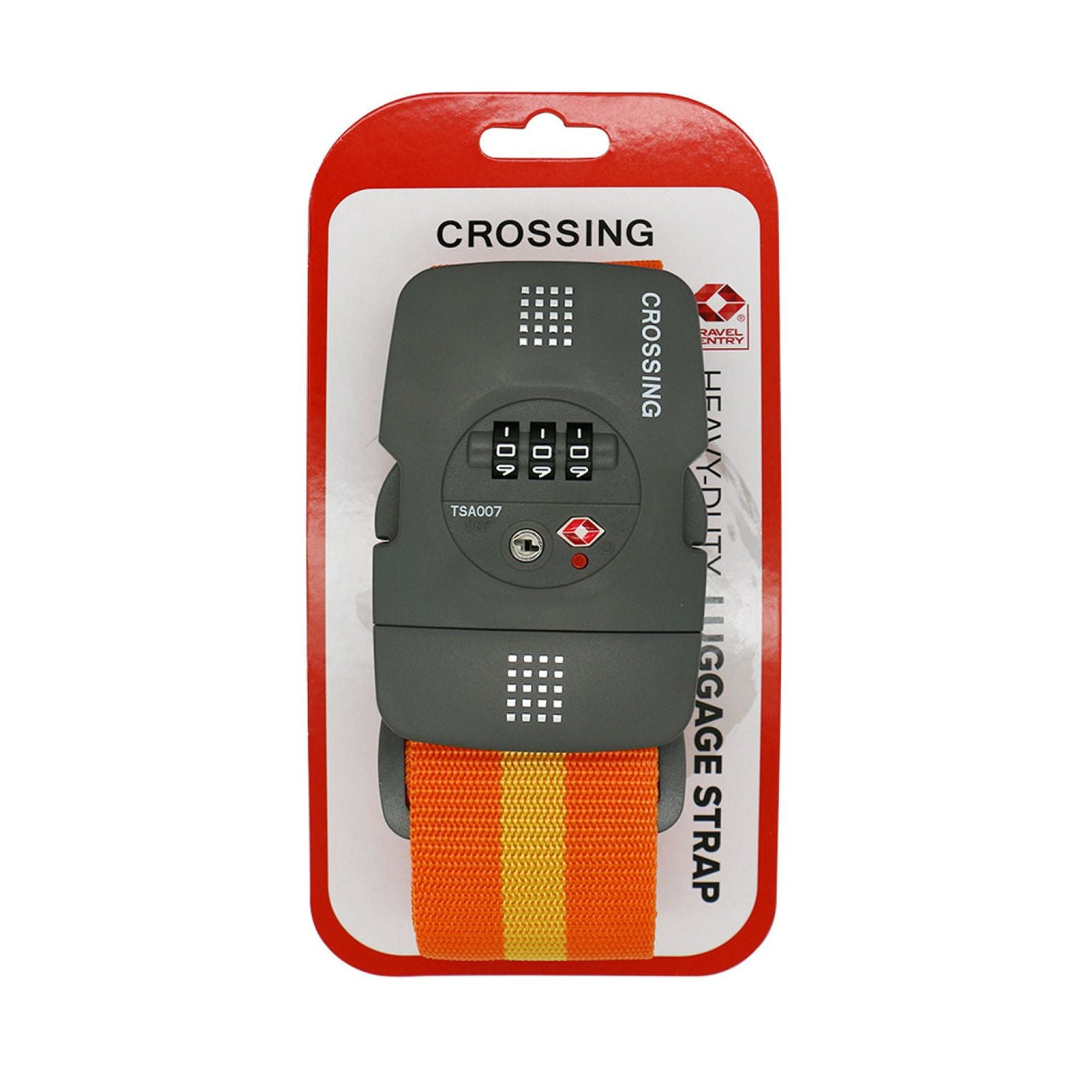 Crossing Luggage Strap With 3 Dial TSA Lock - Orange