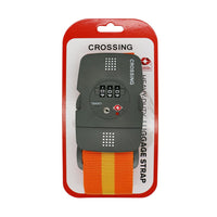 Crossing Luggage Strap With 3 Dial TSA Lock - Orange
