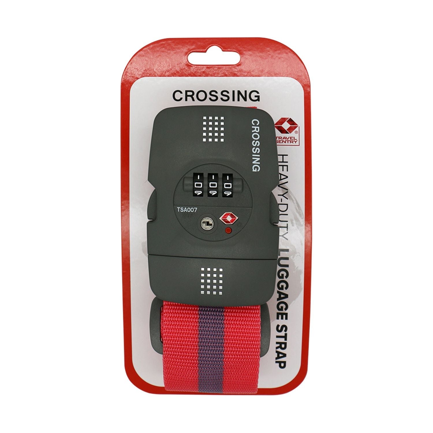 Crossing Luggage Strap With 3 Dial TSA Lock - Pink