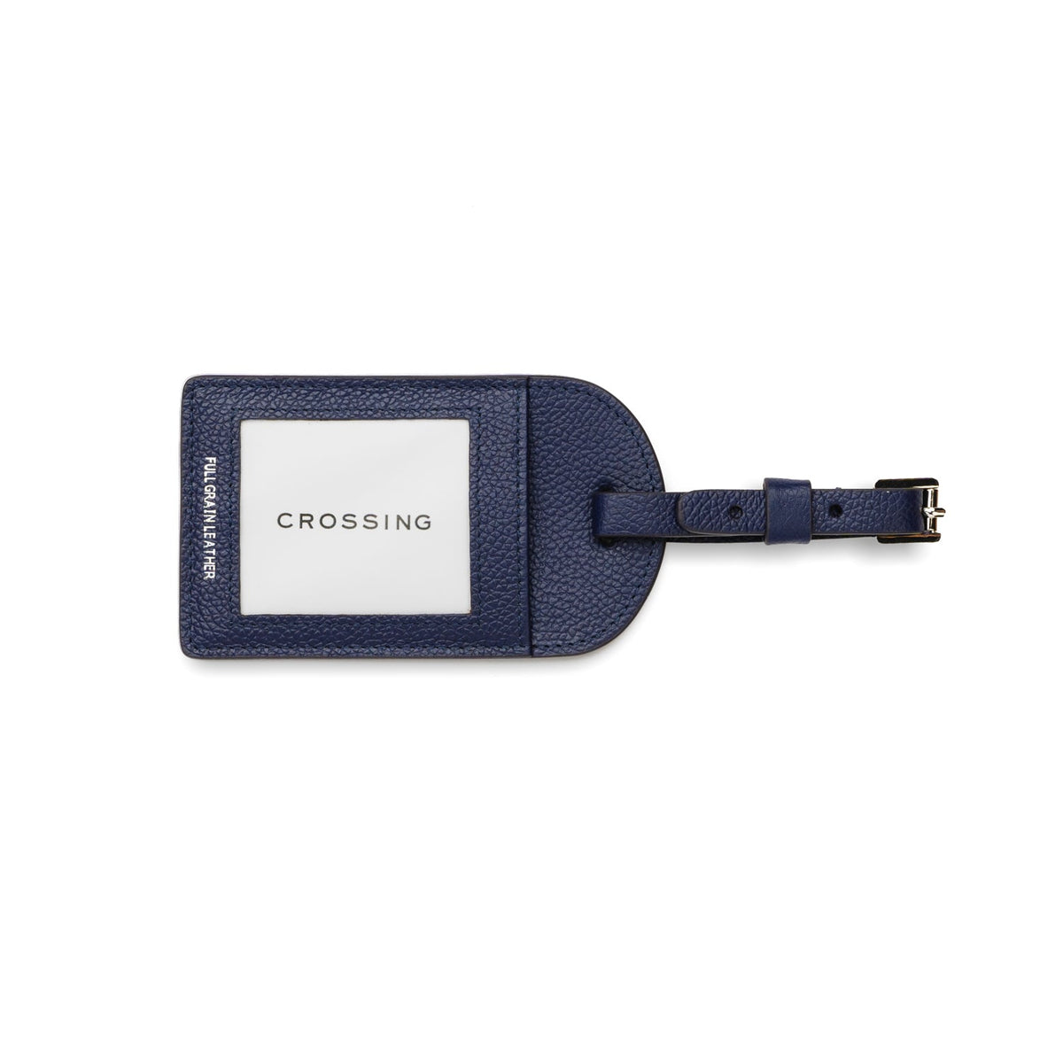 Crossing Milano Leather Luggage Tag - Barcoss Navy