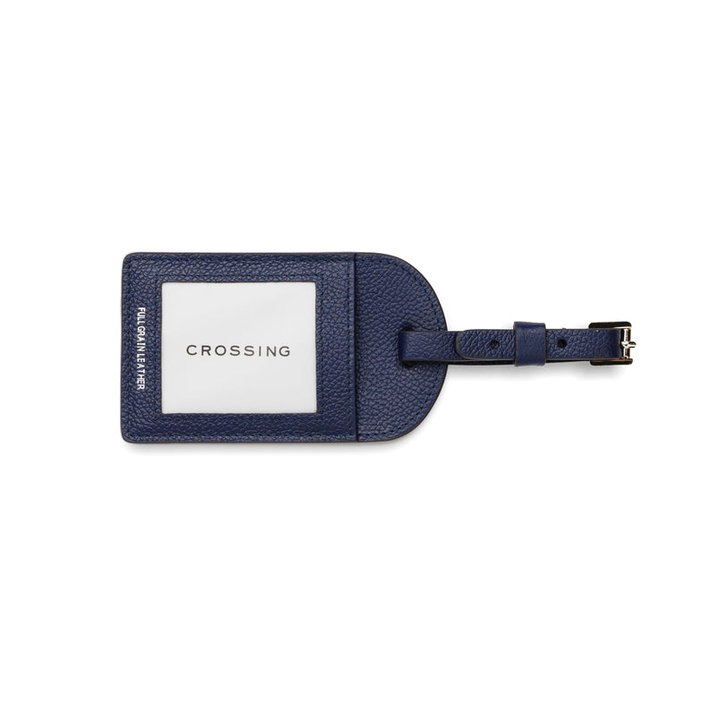 Crossing Milano Leather Luggage Tag - Barcoss Navy