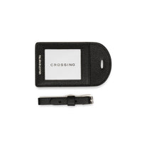 Crossing Milano Leather Luggage Tag - Black