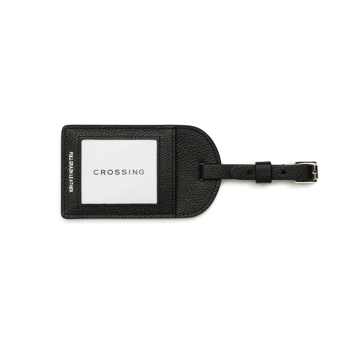 Crossing Milano Leather Luggage Tag - Black