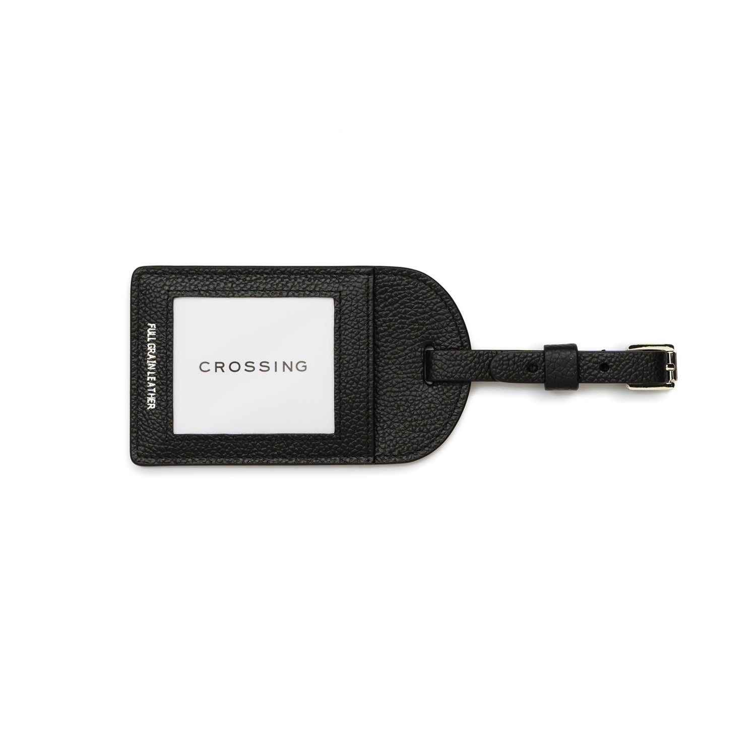 Crossing Milano Leather Luggage Tag - Black
