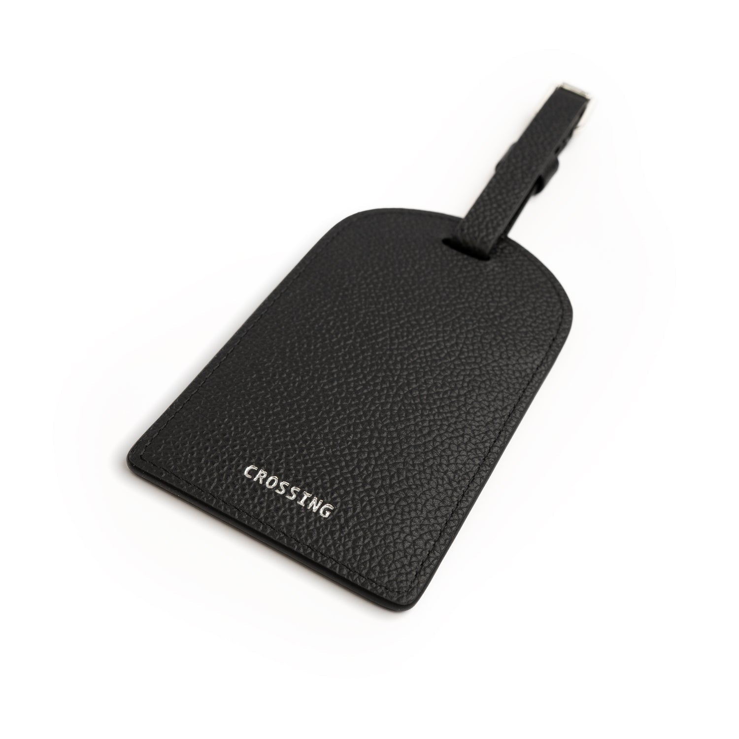 Crossing Milano Leather Luggage Tag - Black