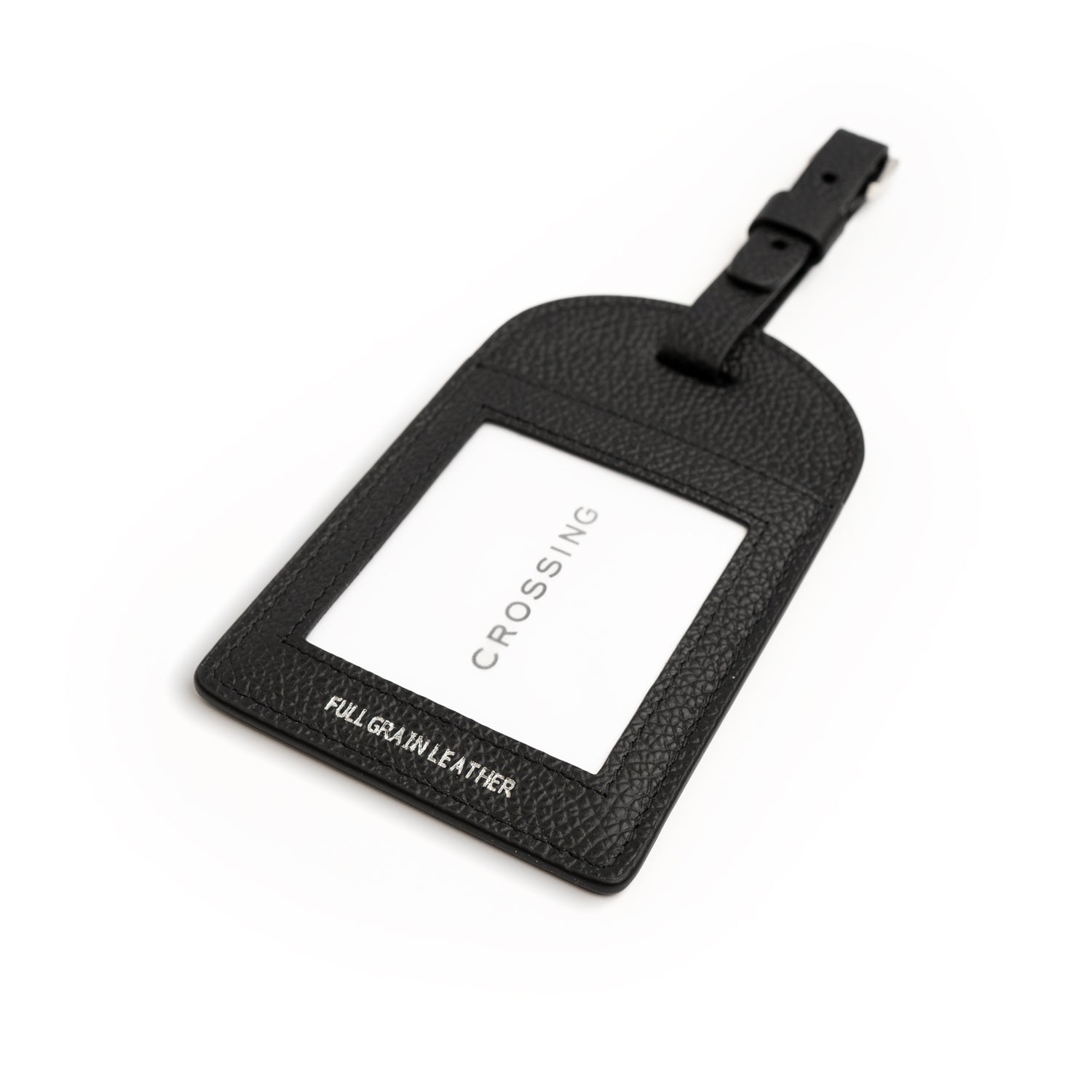 Crossing Milano Leather Luggage Tag - Black