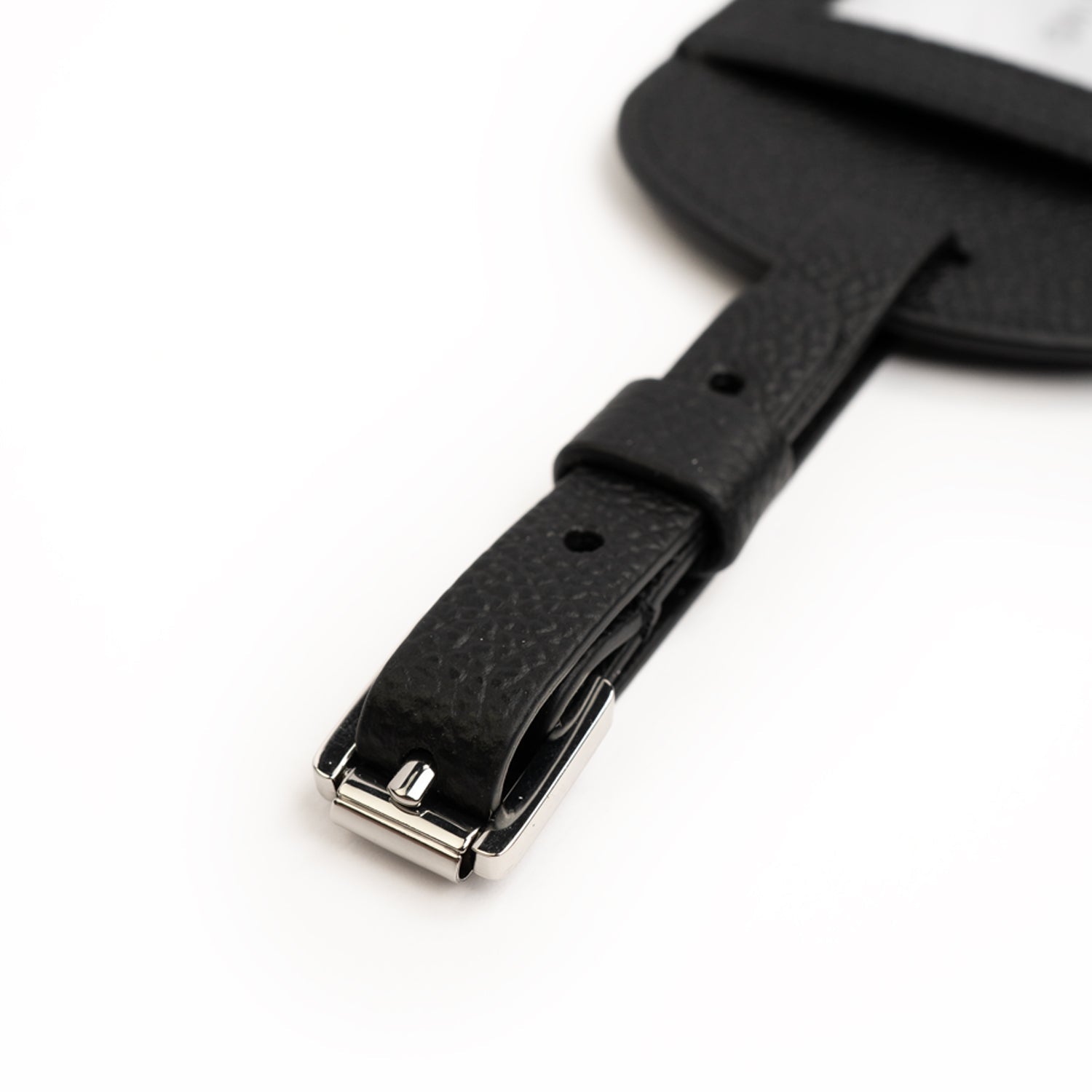 Crossing Milano Leather Luggage Tag - Black