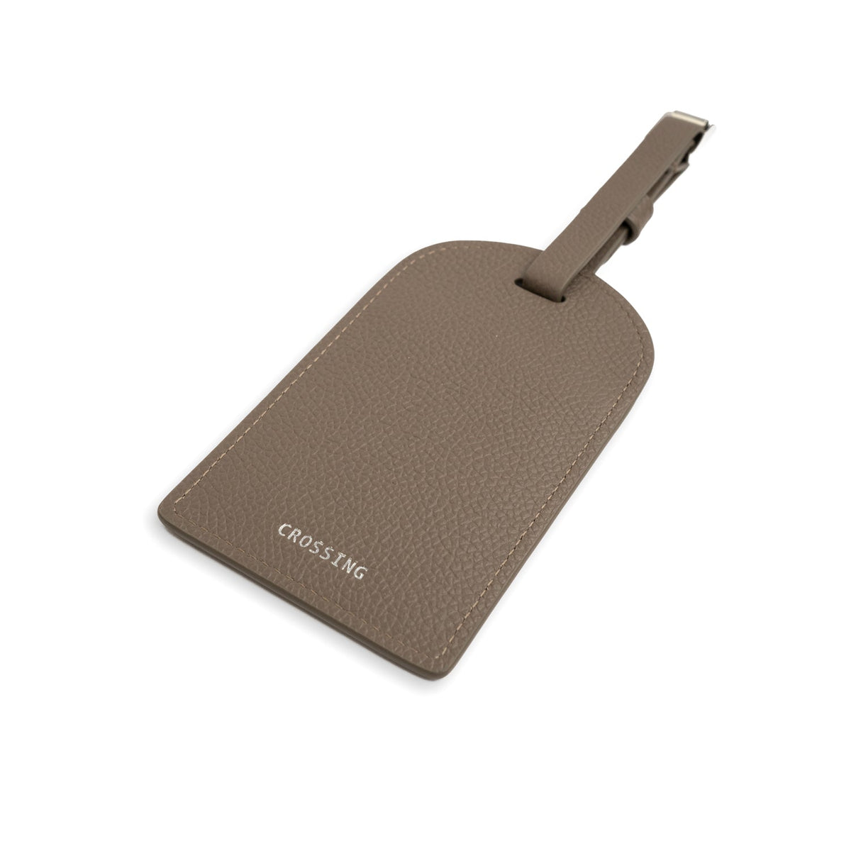 Crossing Milano Leather Luggage Tag - Dark Khaki