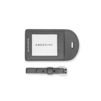 Crossing Milano Leather Luggage Tag - Grey