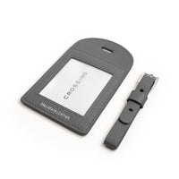 Crossing Milano Leather Luggage Tag - Grey