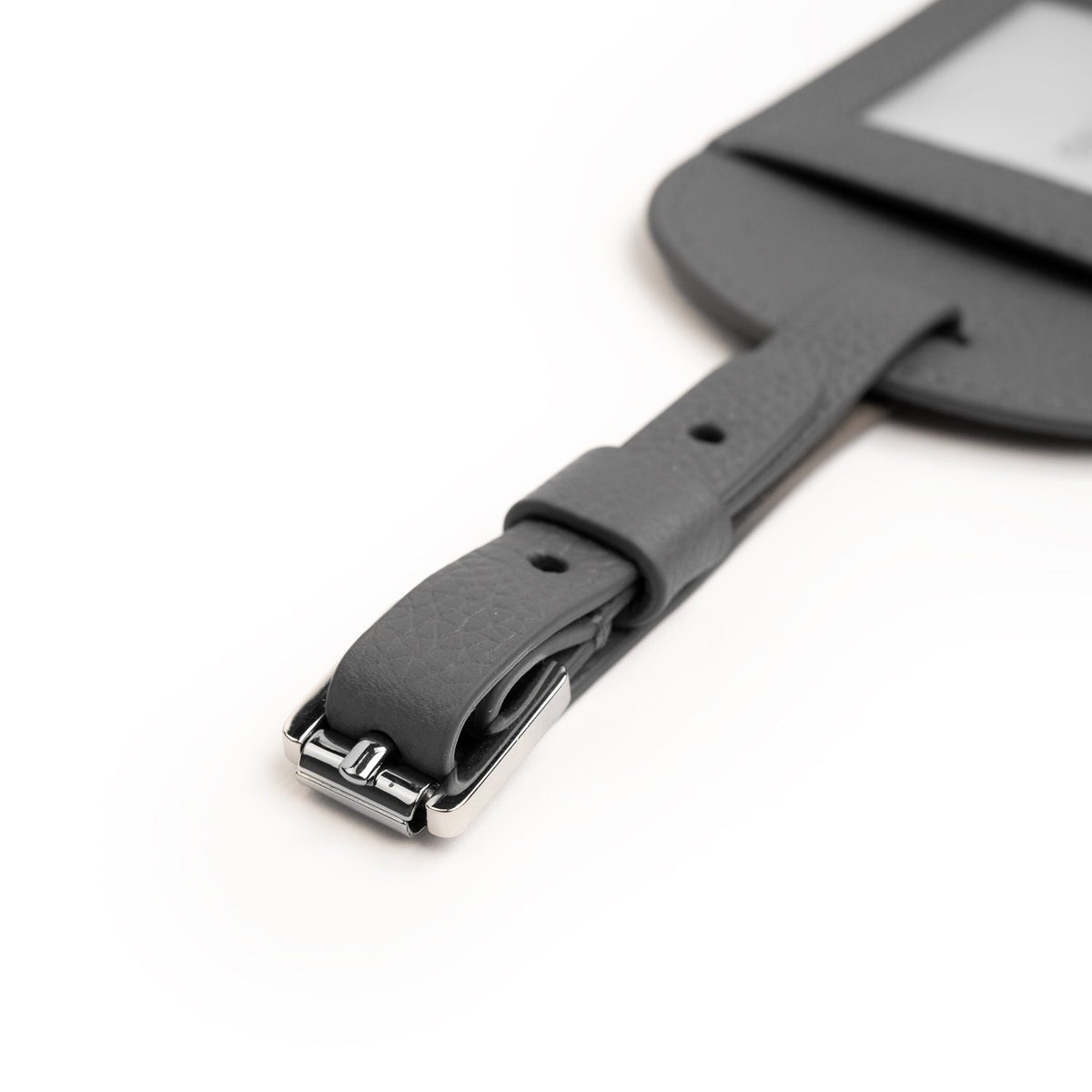 Crossing Milano Leather Luggage Tag - Grey