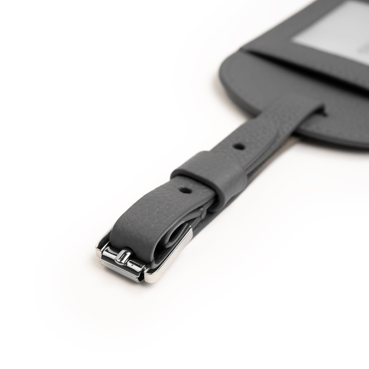Crossing Milano Leather Luggage Tag - Grey