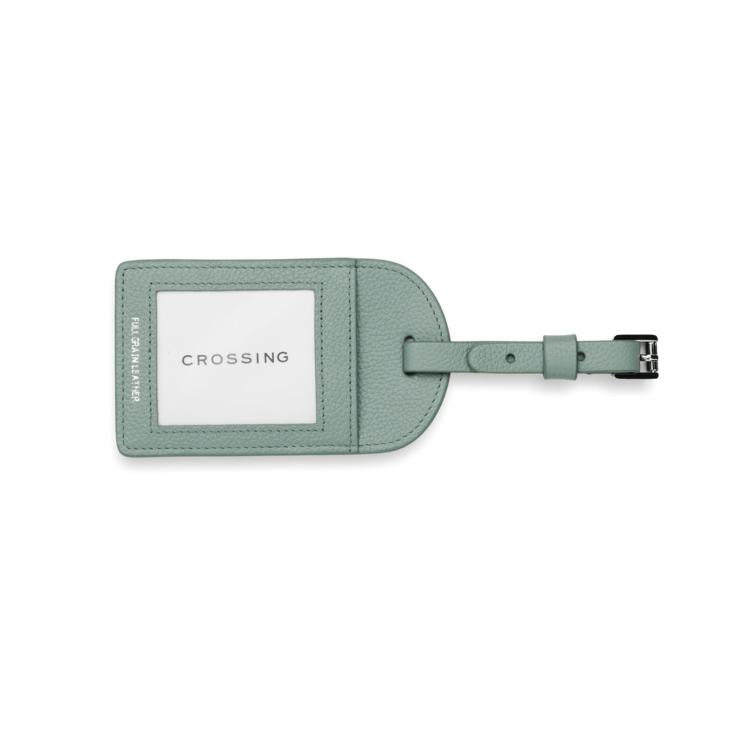 Crossing Milano Leather Luggage Tag - Sage