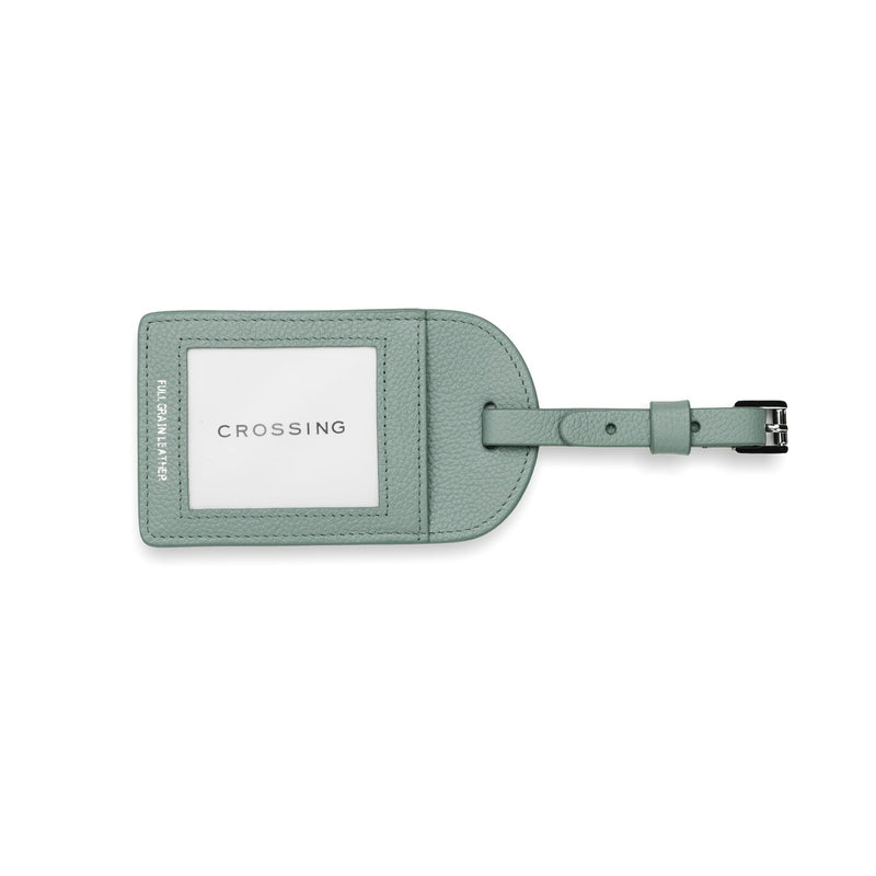Crossing Milano Leather Luggage Tag - Sage
