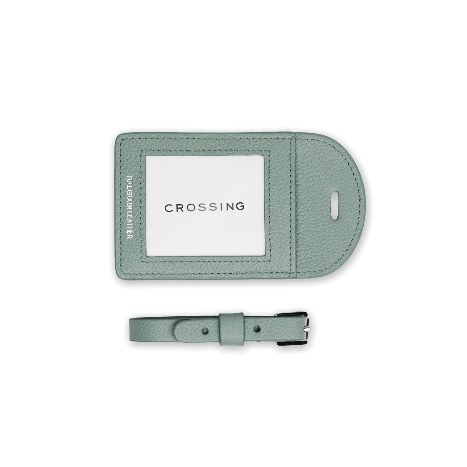 Crossing Milano Leather Luggage Tag - Sage