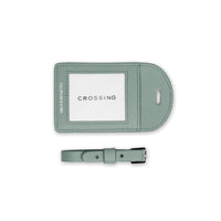 Crossing Milano Leather Luggage Tag - Sage