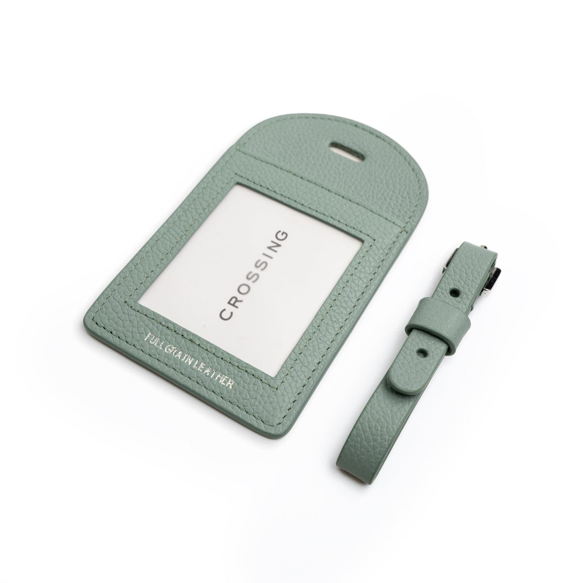 Crossing Milano Leather Luggage Tag - Sage