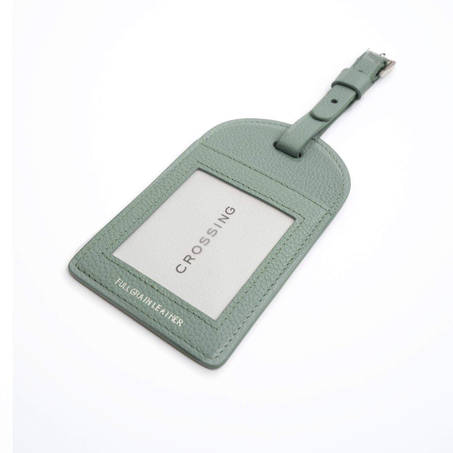 Crossing Milano Leather Luggage Tag - Sage