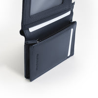 Crossing Milano Voyager Short Bi-Fold Wallet With Coin Pouch RFID - Dark Navy
