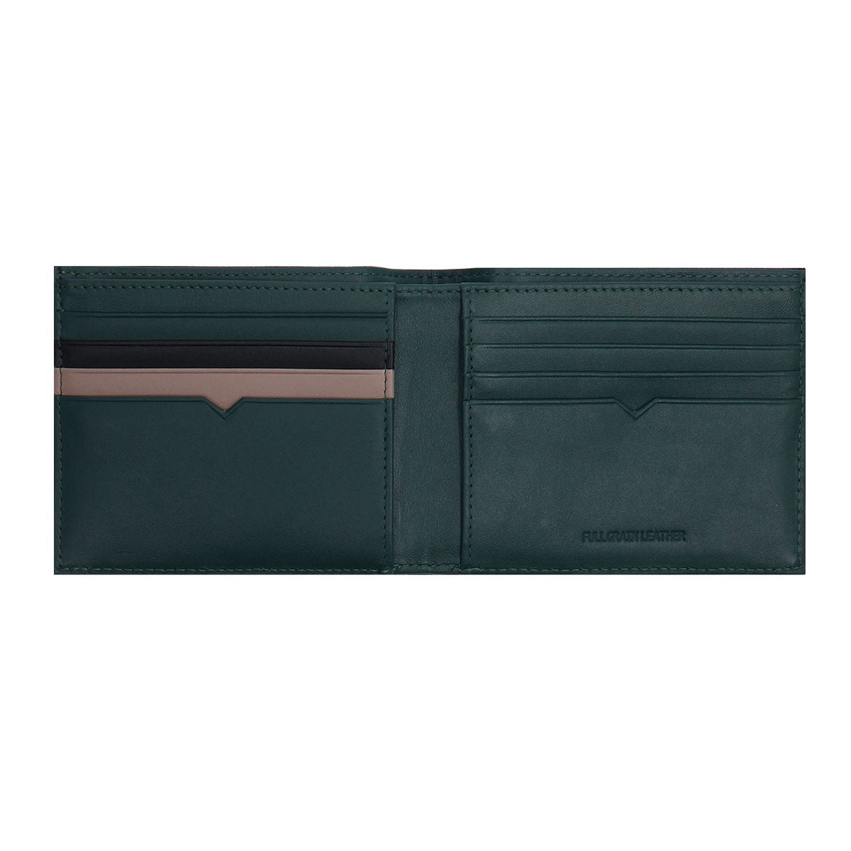 Crossing Modish Bi-fold Leather Wallet RFID - Black/Teal