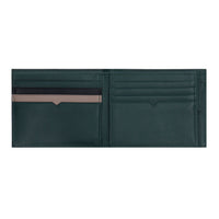 Crossing Modish Bi-fold Leather Wallet With Flap And Coin Pouch RFID - Black/Teal