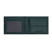 Crossing Modish Bi-fold Leather Wallet With Flap And Coin Pouch RFID - Black/Teal