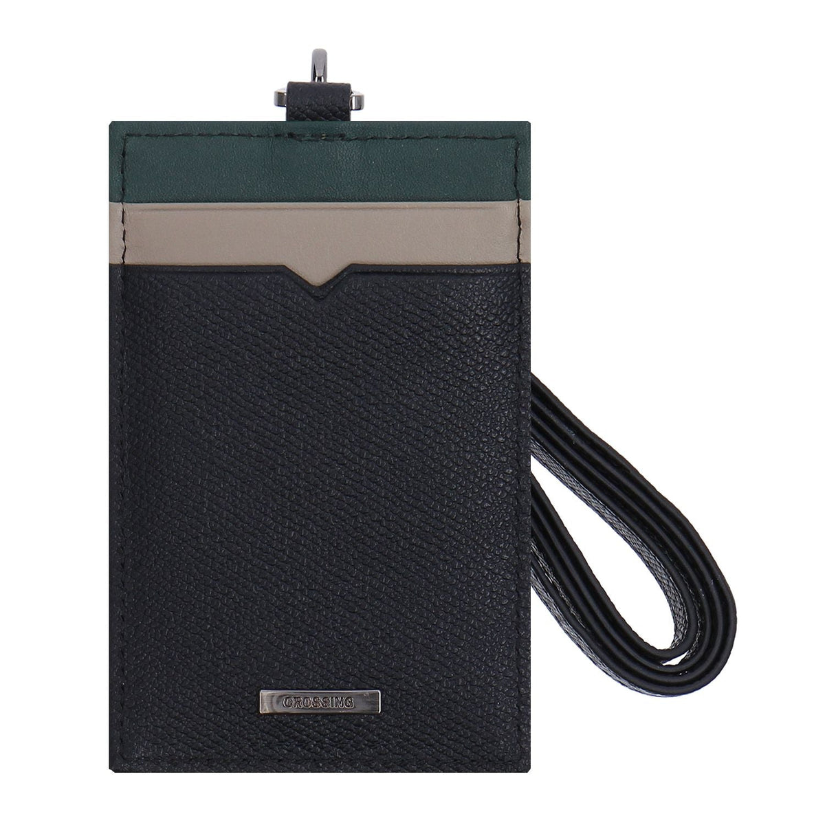 Crossing Modish Leather Lanyard - Black/Teal