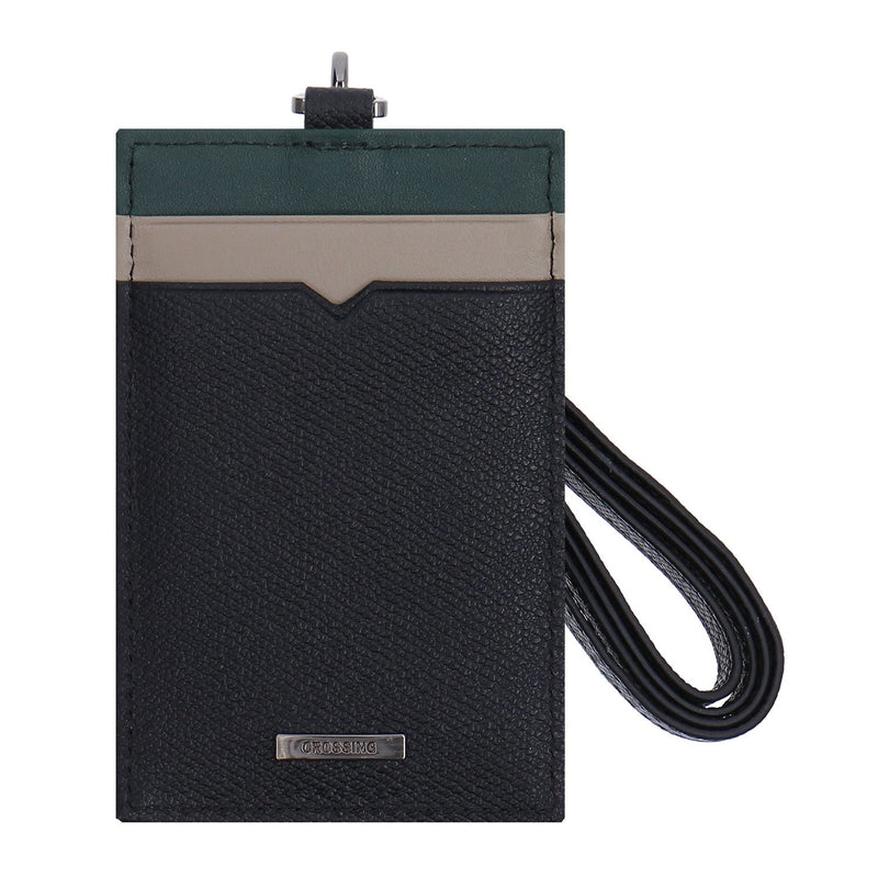 Crossing Modish Leather Lanyard - Black/Teal