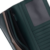 Crossing Modish Long Leather Wallet RFID - Black/Teal